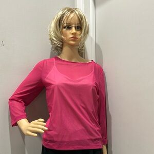 Vintage Luz Claiborne Pink Polyester Top. Size M